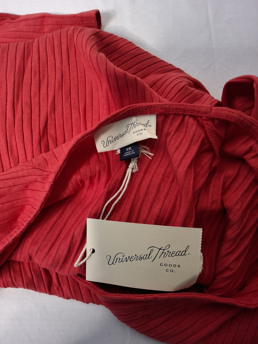 Universal Thread Red Ribbed Wrap-Front Long-Sleeve Blouse - Picture 3 of 3
